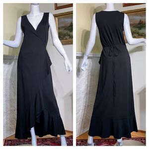 Banana Republic Soft Ponte Ruffle Maxi Wrap Dress